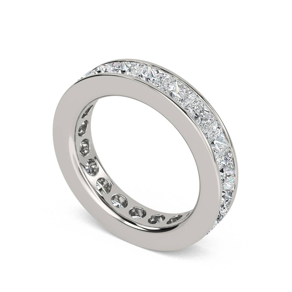Elegant 4.5mm Princess Diamond Full Eternity Ring P