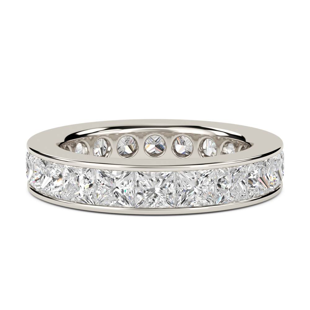Elegant 4.5mm Princess Diamond Full Eternity Ring P