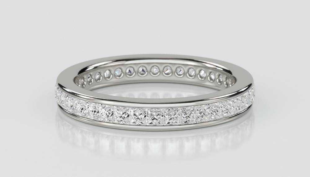 3mm Princess Diamond Full Eternity Ring P