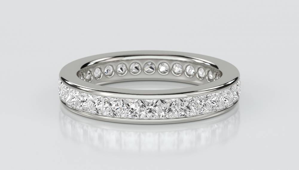 1.25ct Elegant Princess Diamond Full Eternity Ring P