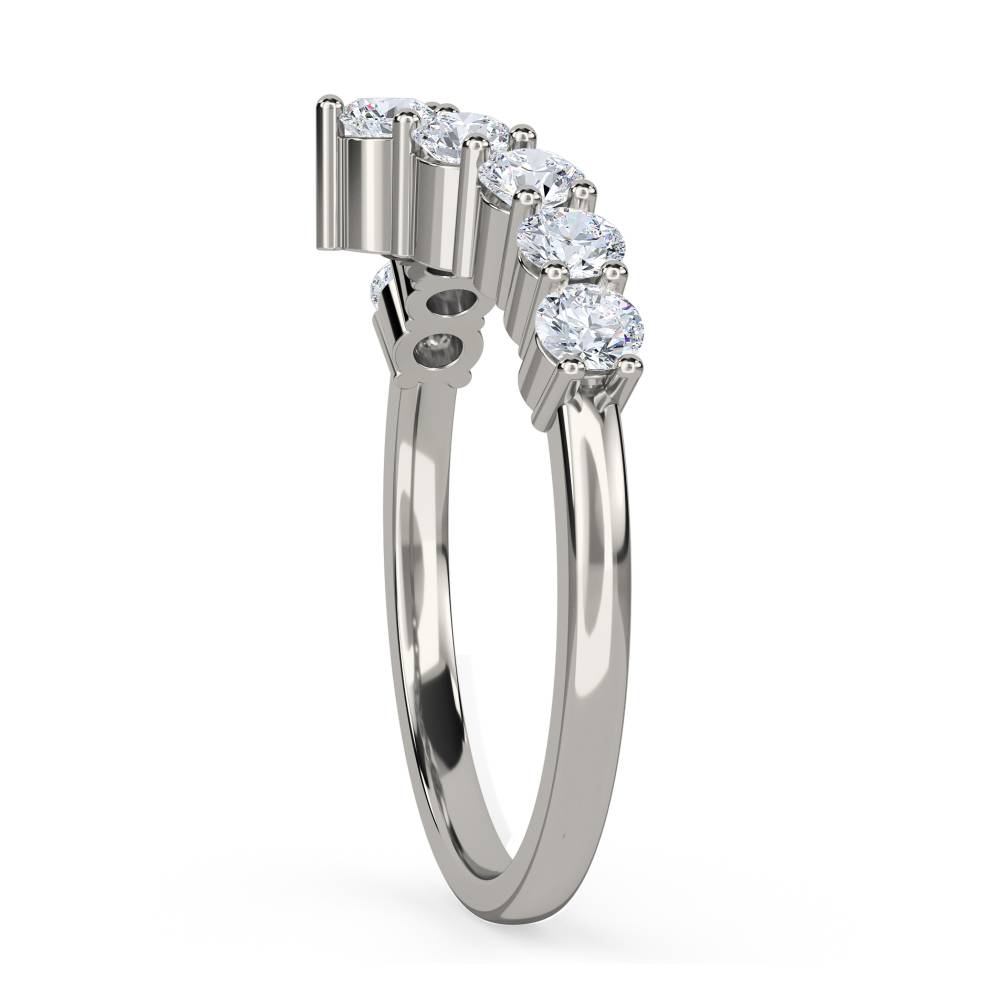 Classic Round Diamond Wishbone Eternity Ring P