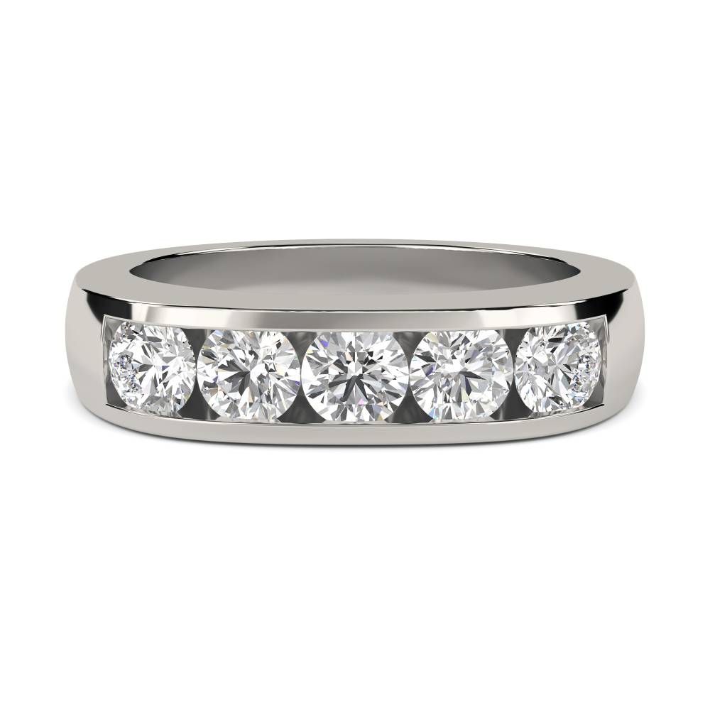 DHHET106 5 Stone Round Diamond Half Eternity Ring P