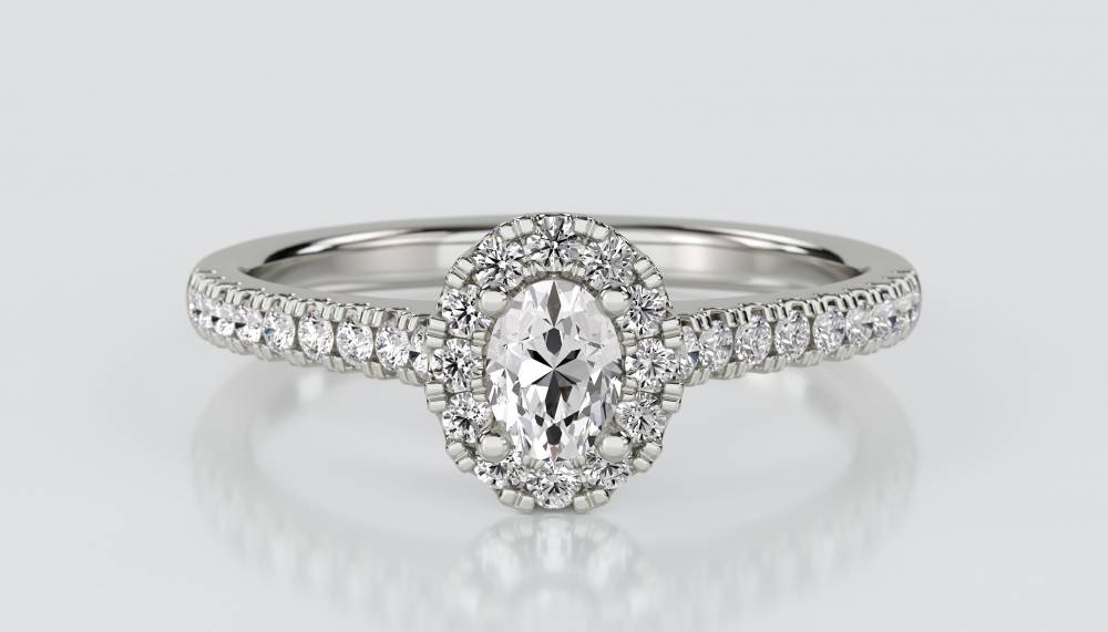 0.70ct SI/H Round and Oval Diamond Cluster Ring P