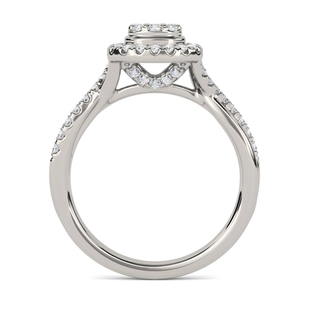 0.50ct VS/FG Baguette and Round Diamond Cluster Ring P