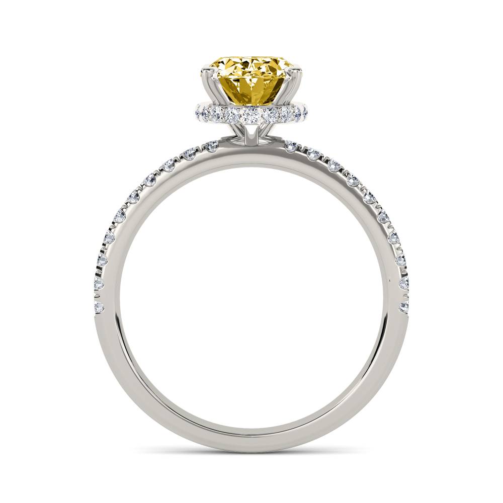 Oval Yellow Diamond Halo Ring P