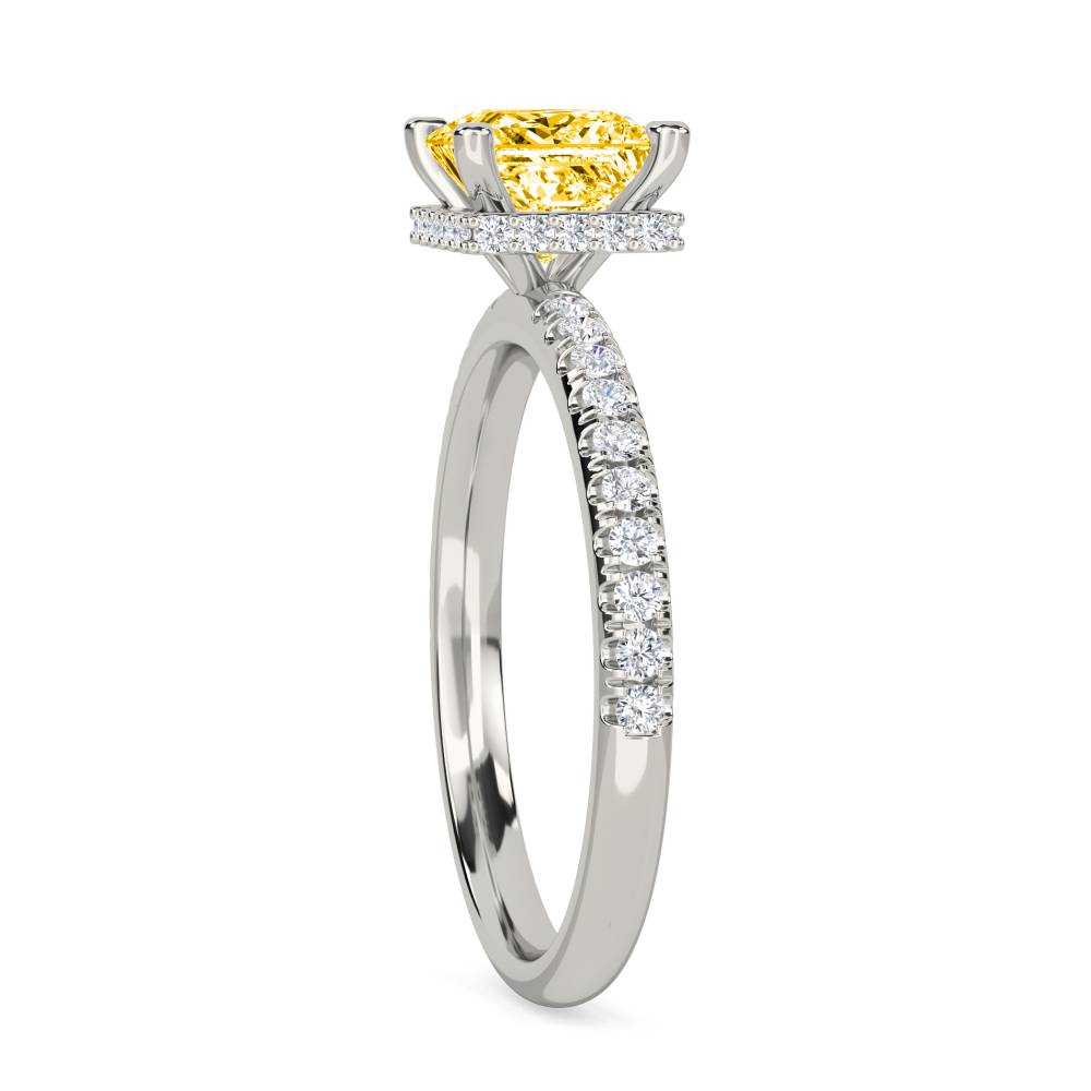 Princess Yellow Diamond Halo Ring P