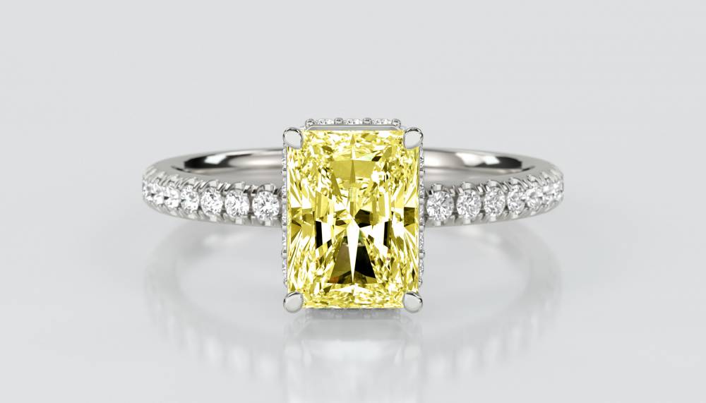 Radiant Yellow Diamond Halo Ring P