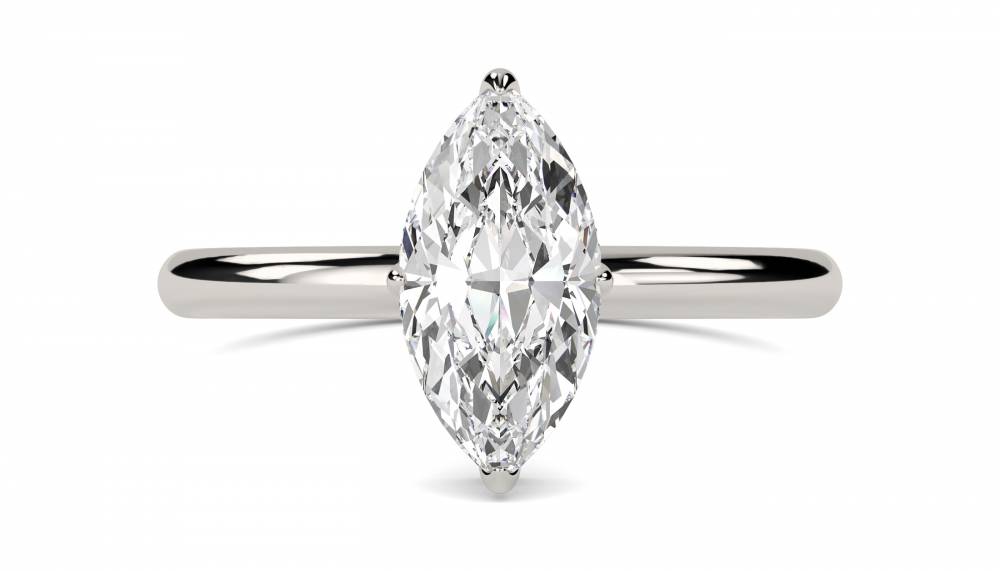Marquise Diamond High Set Hidden Halo Ring P