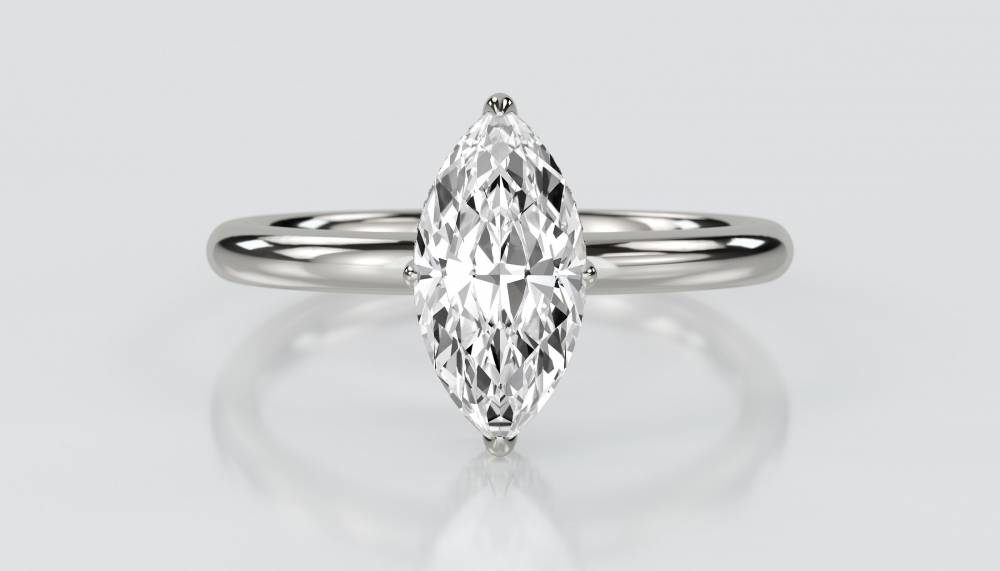 Marquise Diamond High Set Hidden Halo Ring P