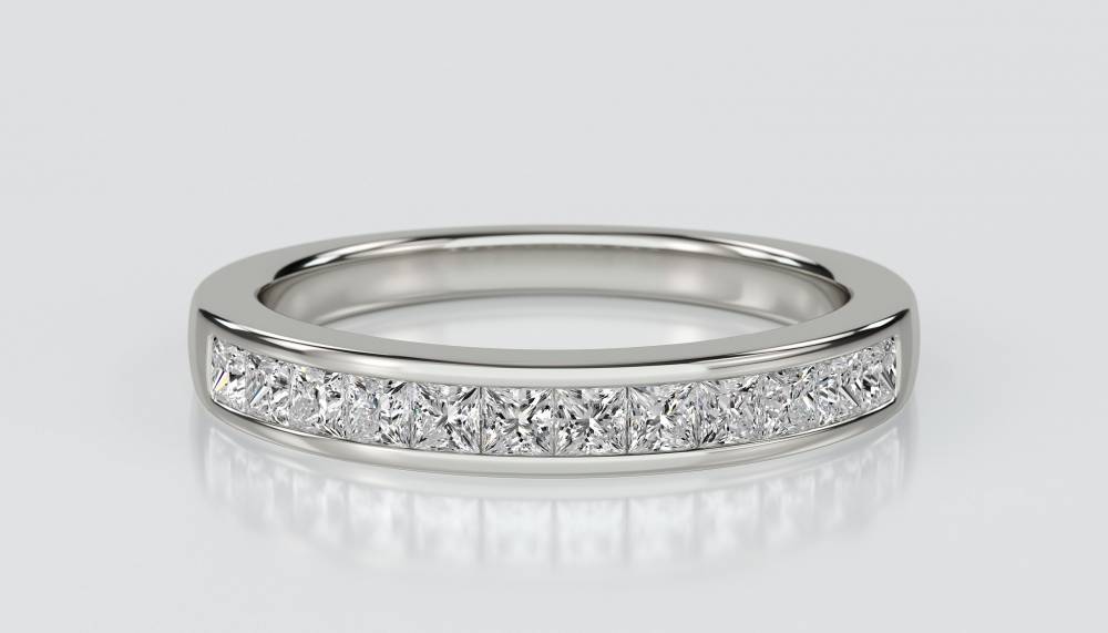 3.5mm Elegant Princess Diamond Eternity Ring P