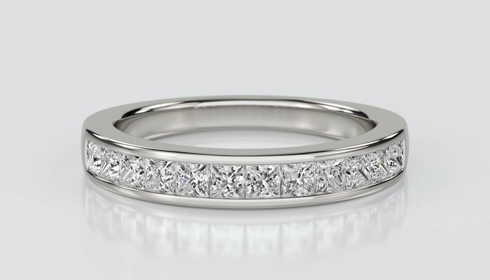 3.5mm Princess Diamond Half Eternity Ring P