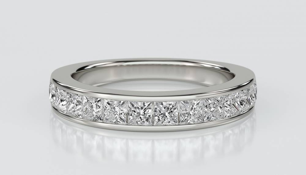 4mm Princess Diamond Half Eternity Ring P