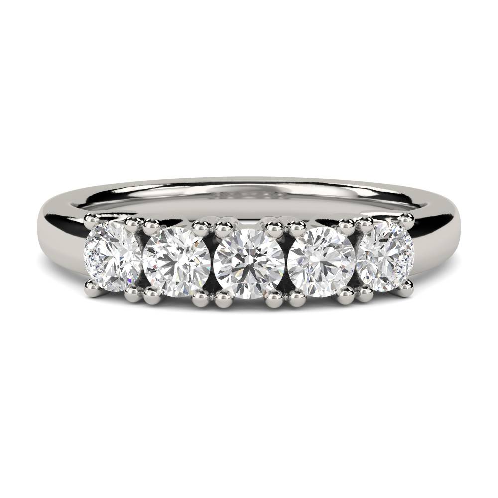 DHMT05081 5 Stone Round Diamond Half Eternity Ring P