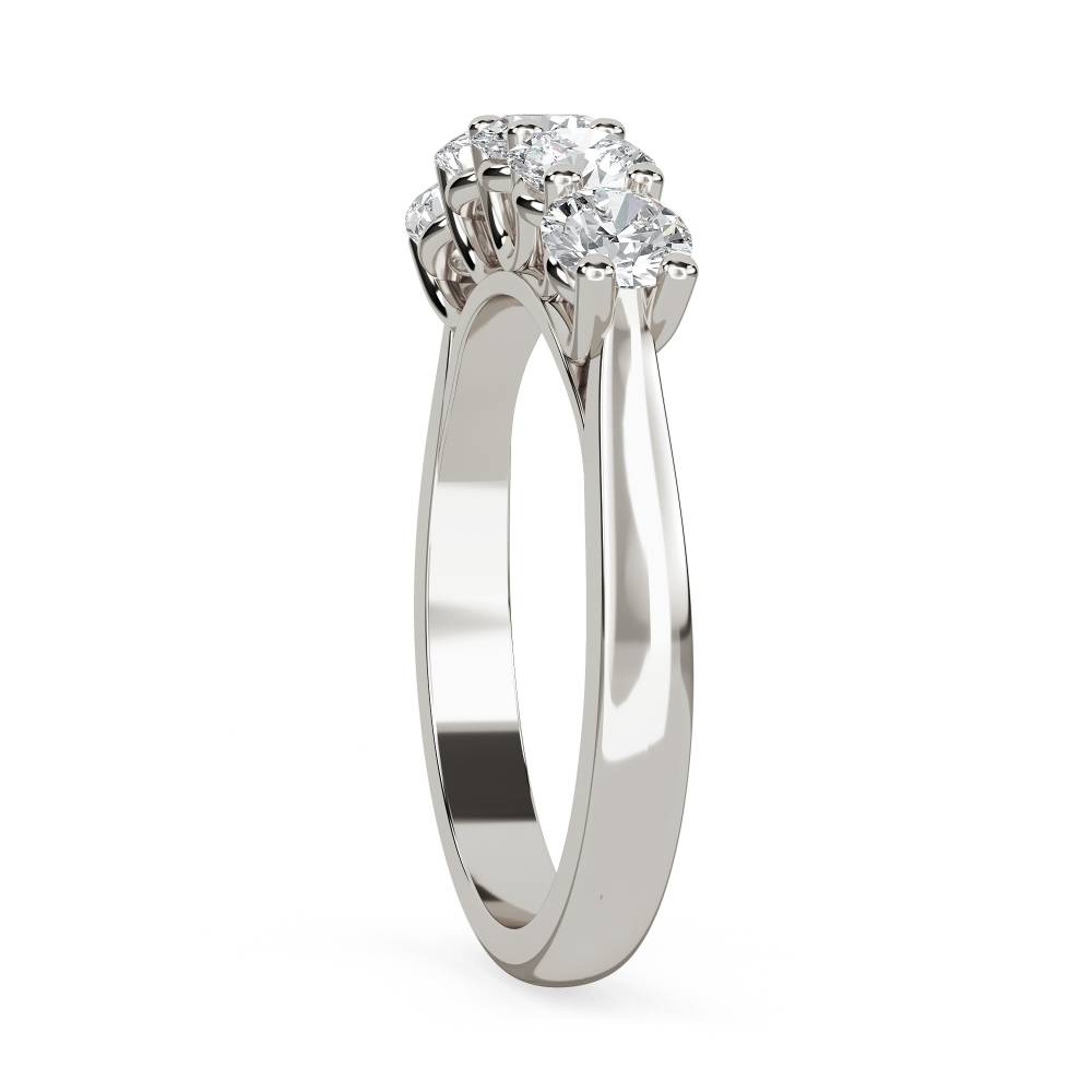 DHMT05126 5 Stone Round Diamond Half Eternity Ring P