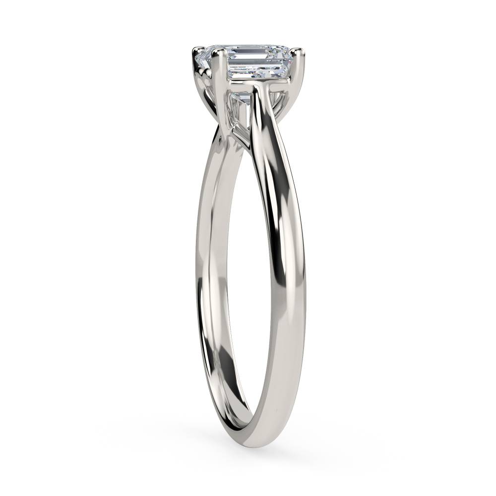 Heart Crossover Asscher Diamond Engagement Ring P