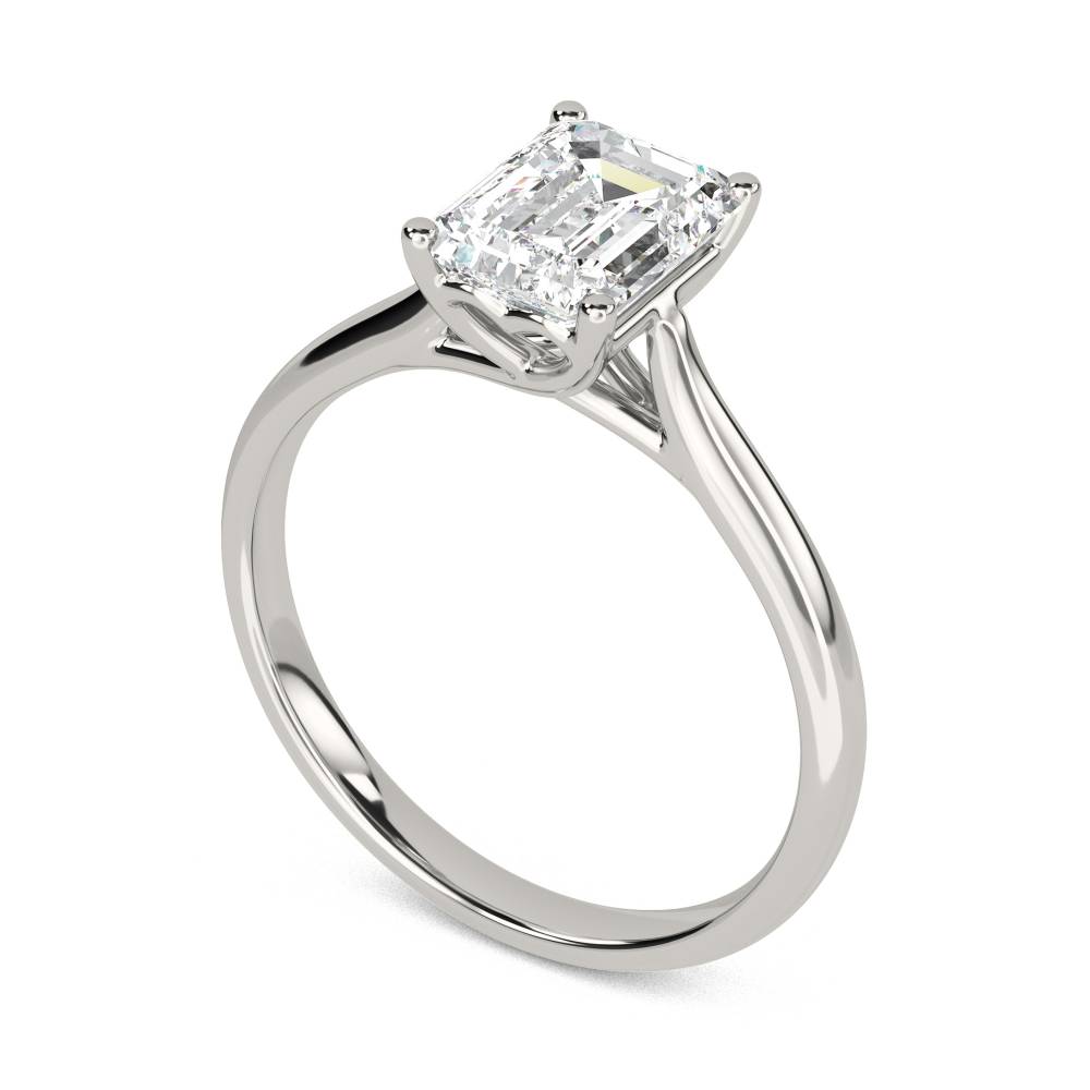 Heart Crossver Emerald Diamond Engagement Ring P