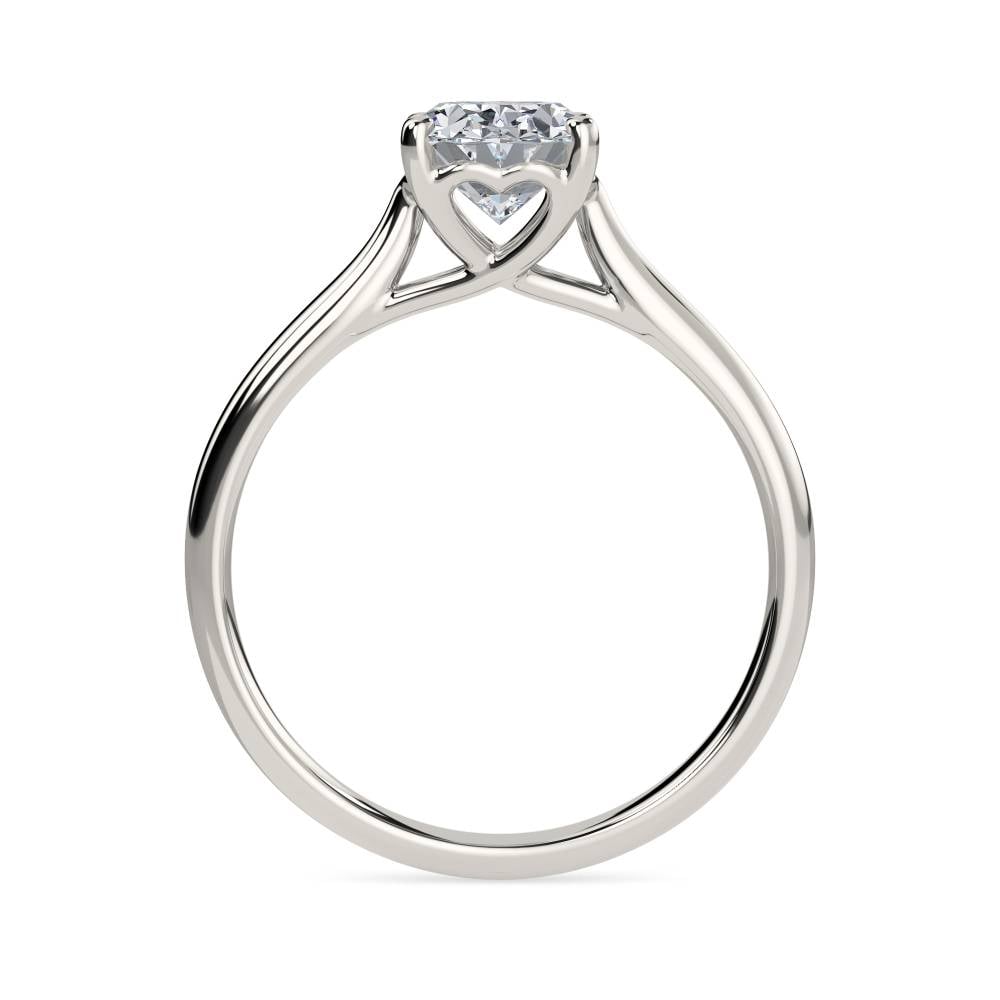 Heart Crossover Oval Diamond Engagement Ring P