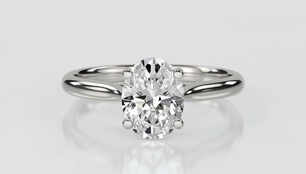 Heart Crossover Oval Diamond Engagement Ring P