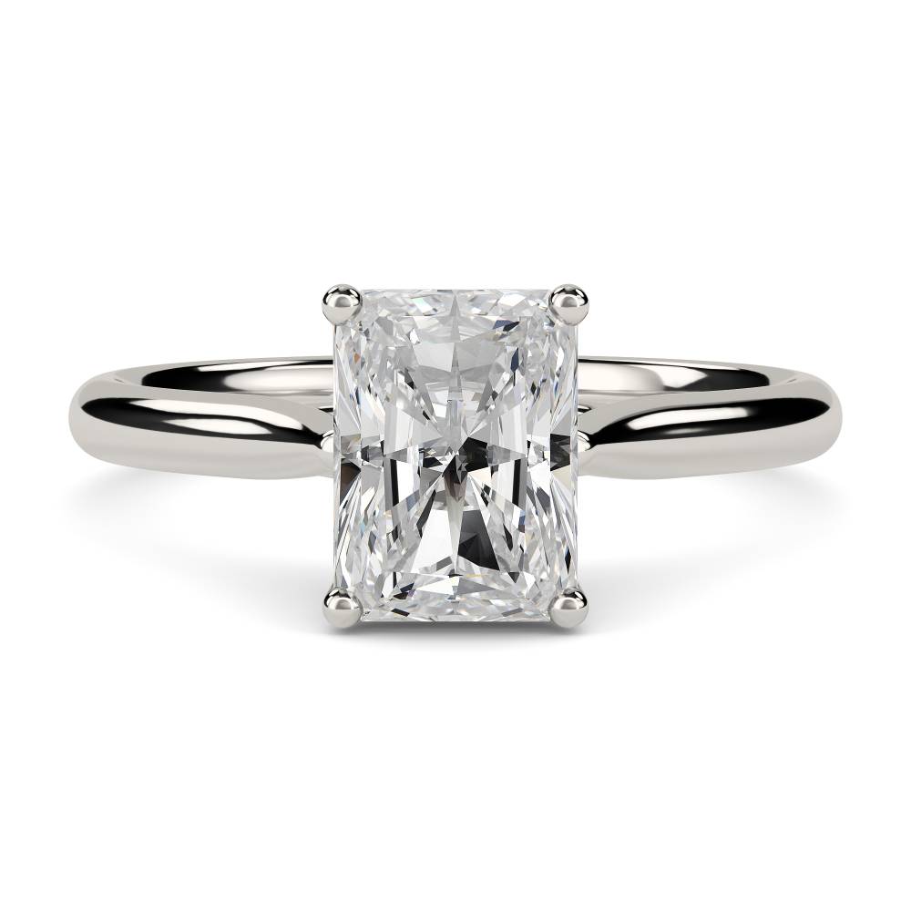 Heart Crossover Radiant Diamond Engagement Ring P