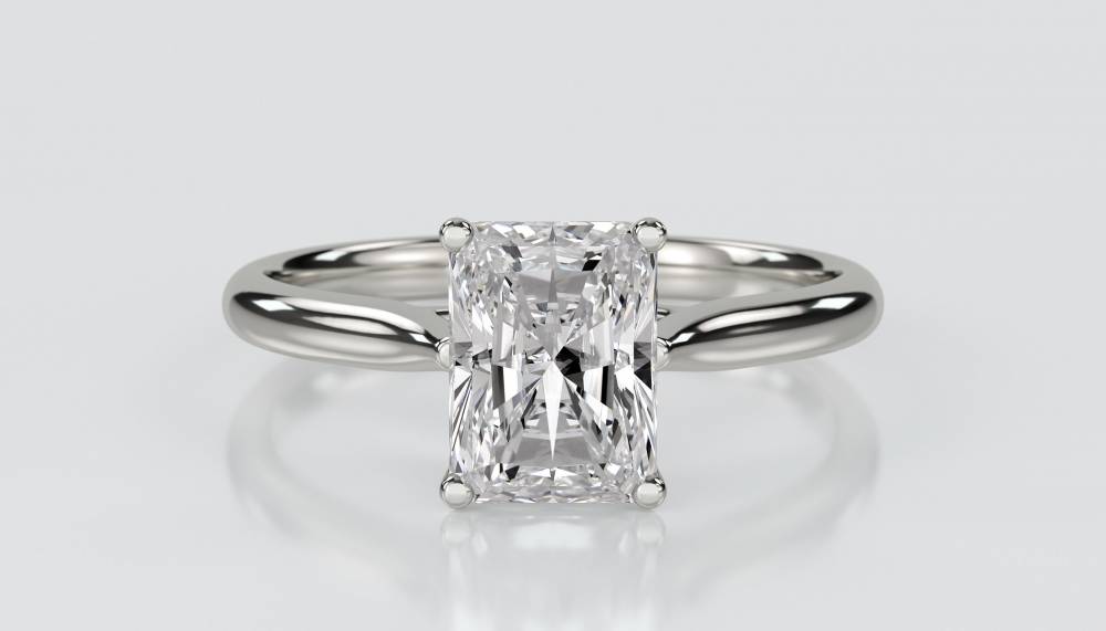 Heart Crossover Radiant Diamond Engagement Ring P