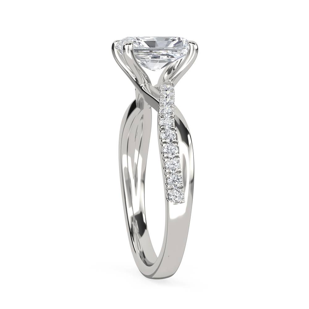 Infinity Radiant Shoulder Set Diamond Engagement Ring P
