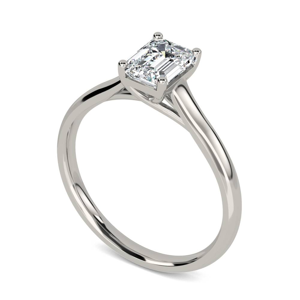 Modern Emerald Diamond Engagement Ring P