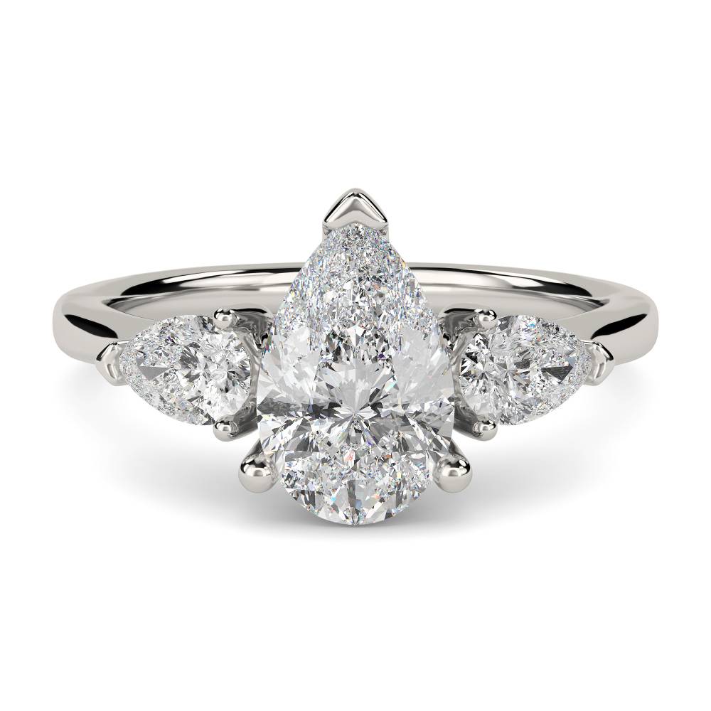 DHTRI3004 Elegant Pear Diamond Trilogy Ring P