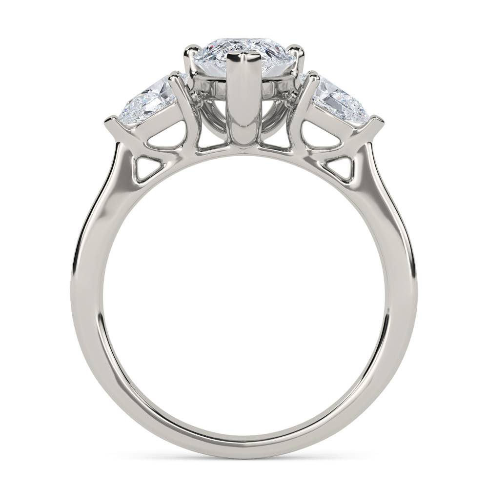 DHRX4912 Elegant Pear Diamond Trilogy Ring P