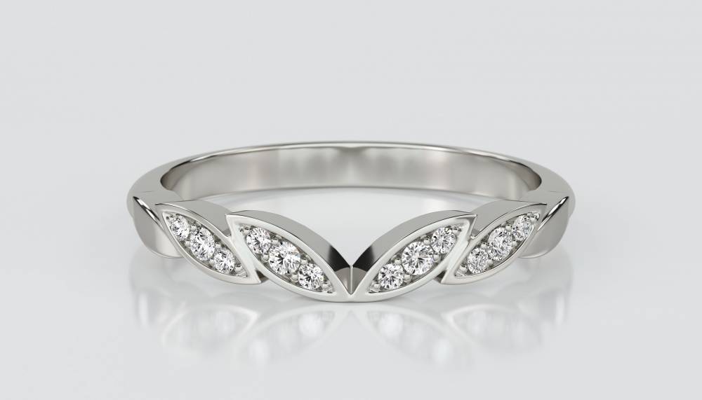 0.10ct VS/FG Round Diamond Shaped Wedding Ring P