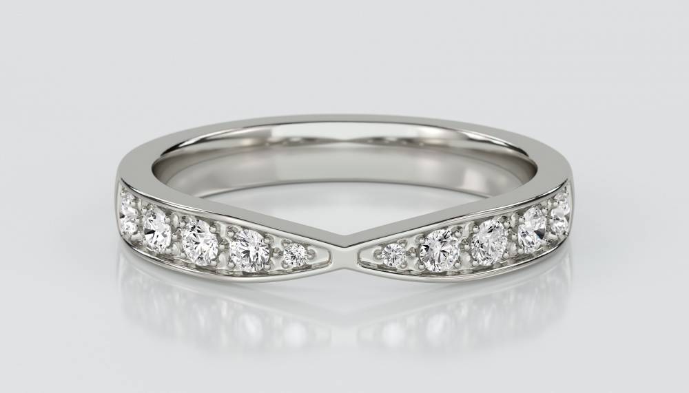 3.5mm Round Diamond Shaped Wedding Ring P
