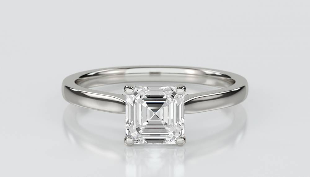 Asscher Diamond Engagement Ring P