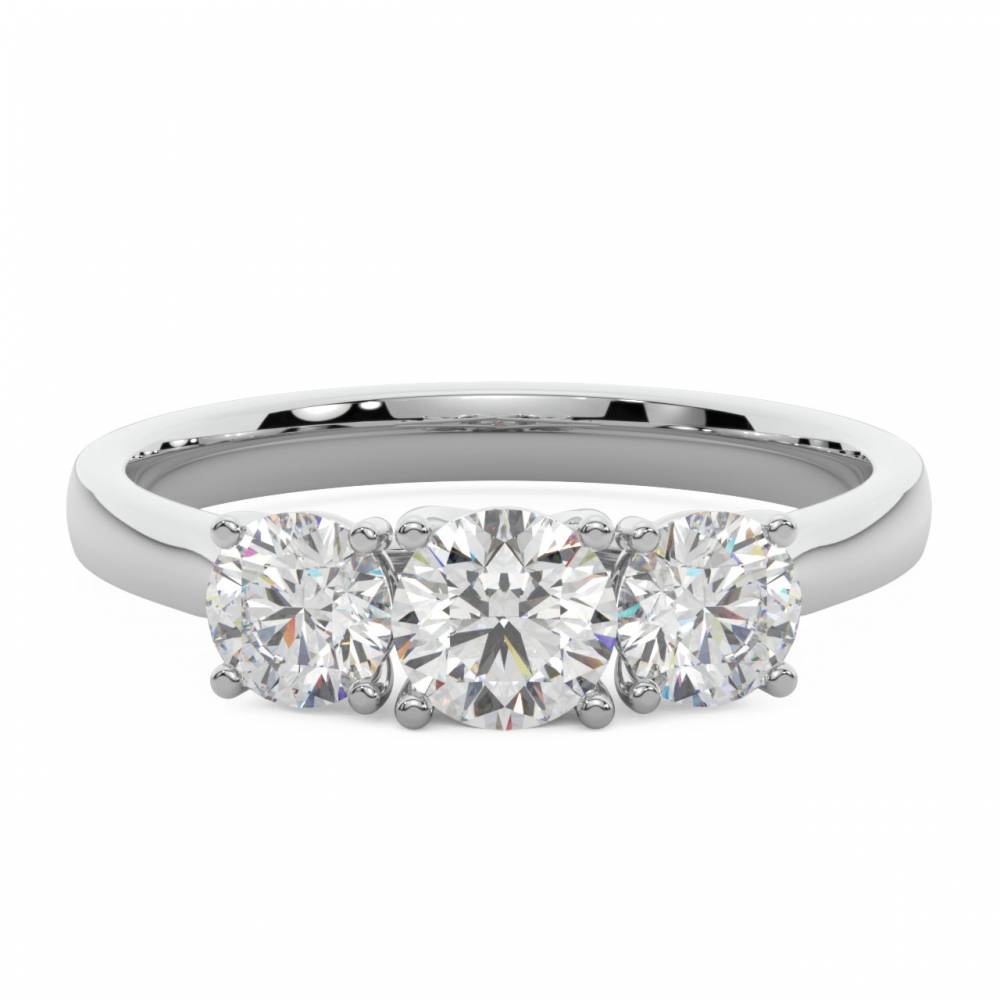 DHDOMR3145 Crossover Round Diamond Trilogy Ring W