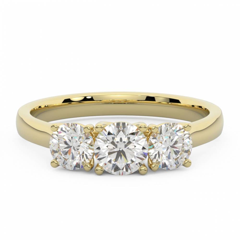 DHDOMR3145 Crossover Round Diamond Trilogy Ring Y