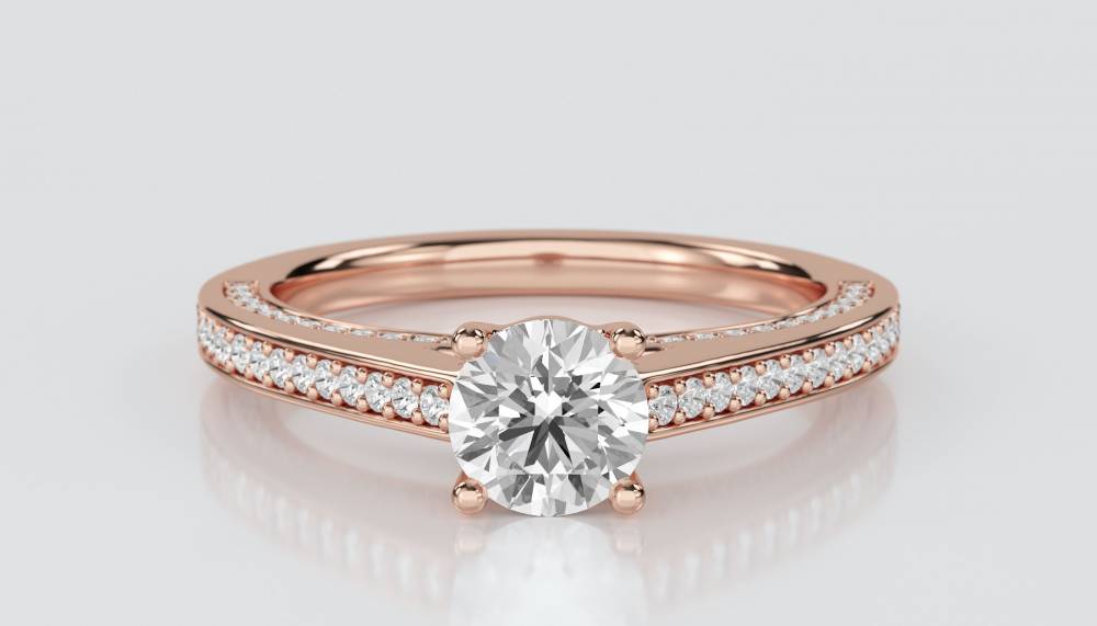 Unique Round Diamond Engagement Ring R