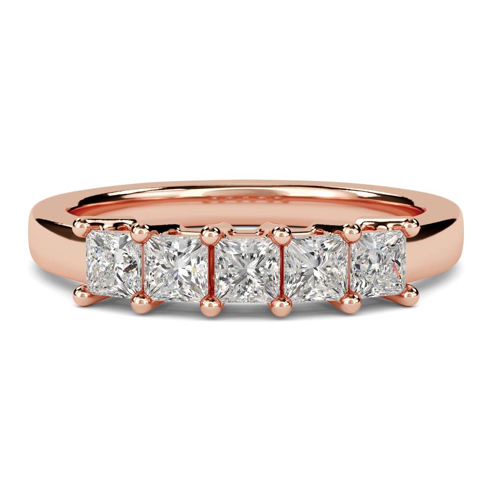 DHRZ0042 5 Stone Princess Diamond Half Eternity Ring R