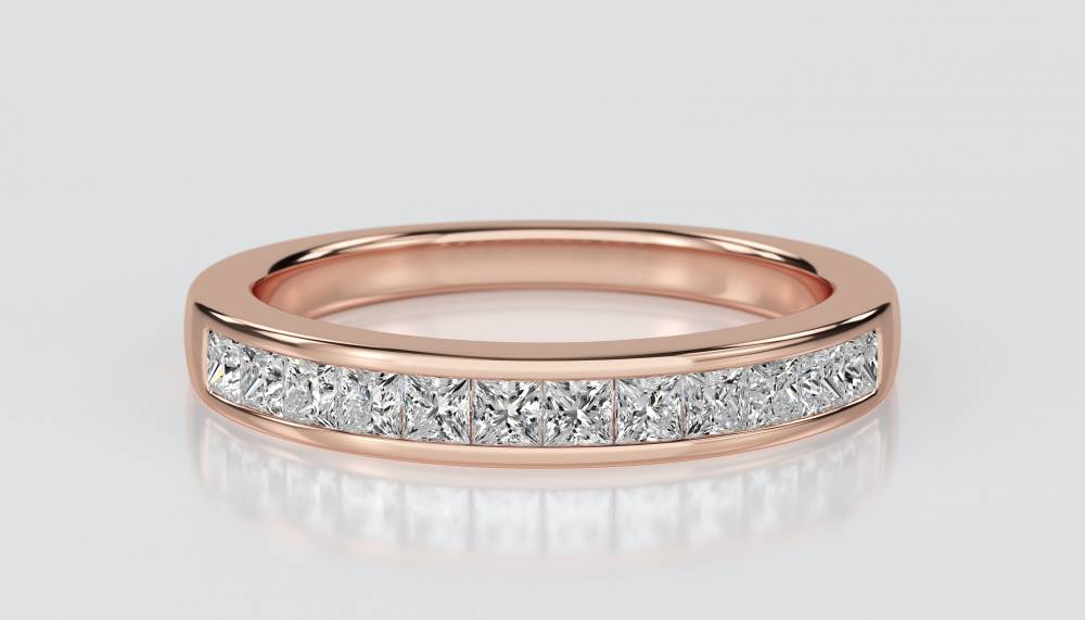 3.5mm Elegant Princess Diamond Eternity Ring R