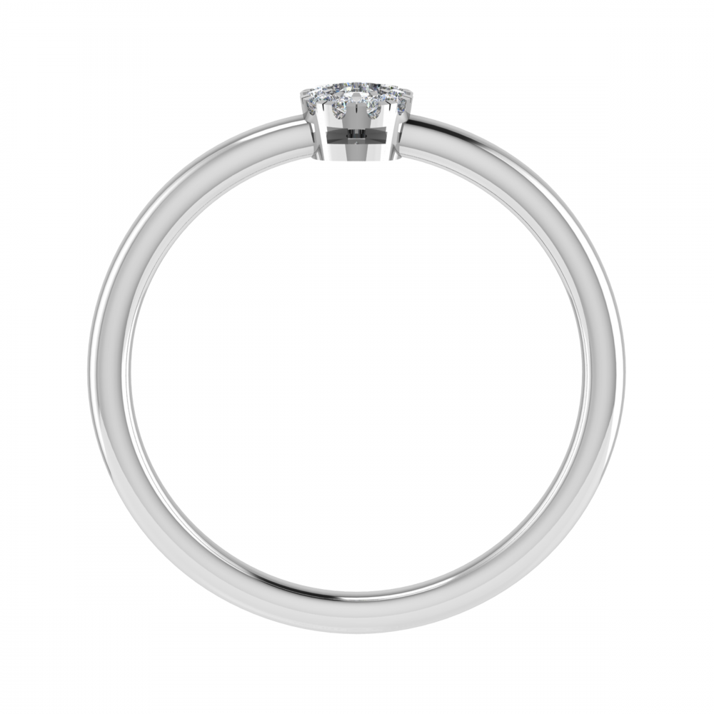 0.05CT VS/GH Round Diamond Set Cluster Ring W