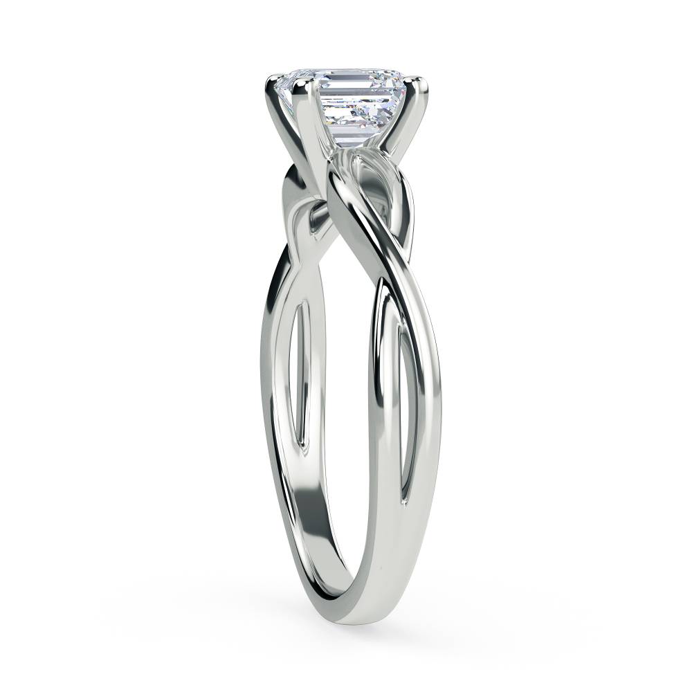 Infinity Love Swirl Asscher Diamond Engagement Ring W