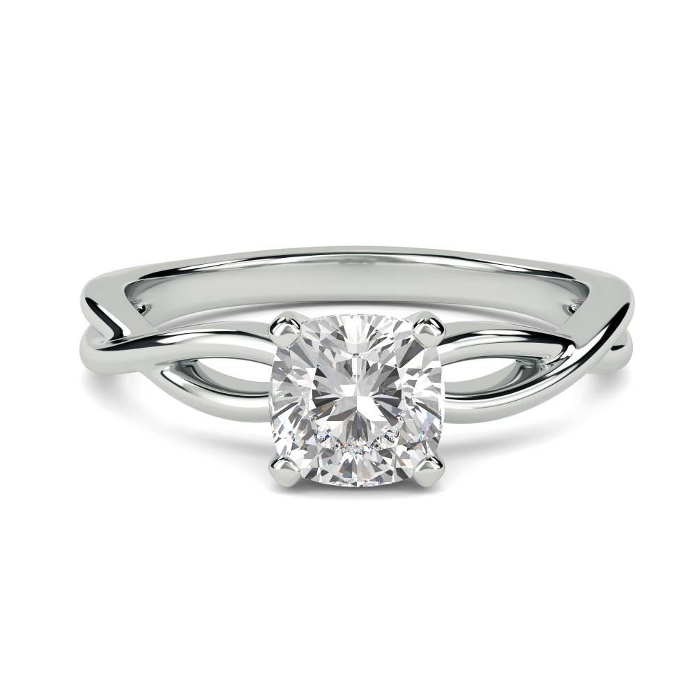 Infinity Love Swirl Cushion Diamond Engagement Ring W