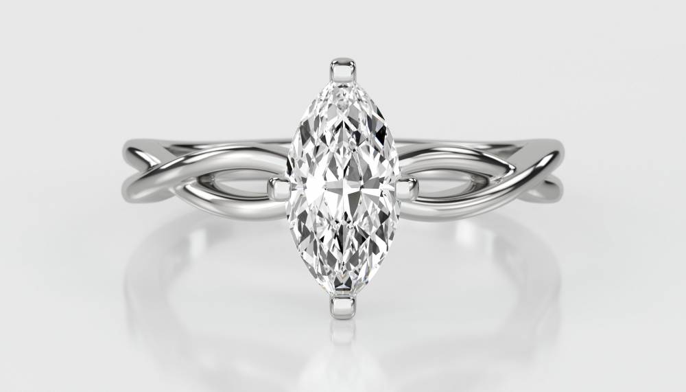 Infinity Love Swirl Marquise Diamond Engagement Ring W