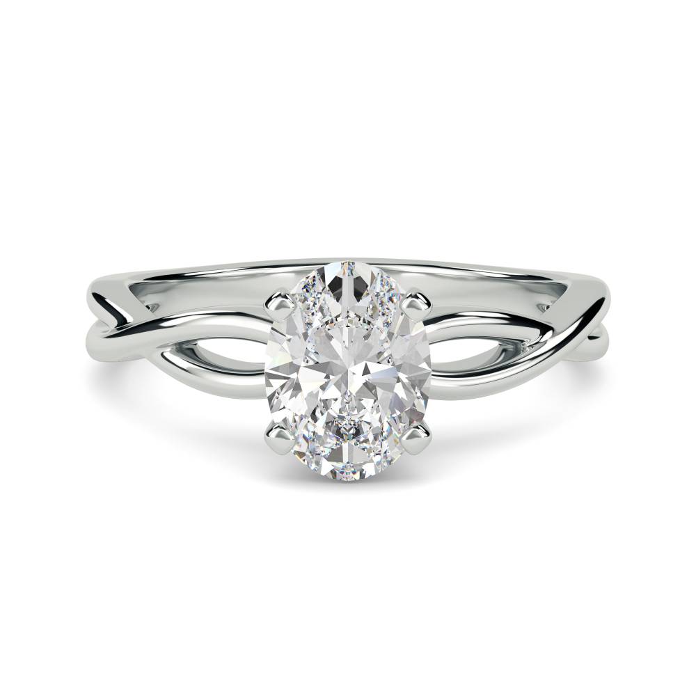 Infinity Love Swirl Oval Diamond Engagement Ring W