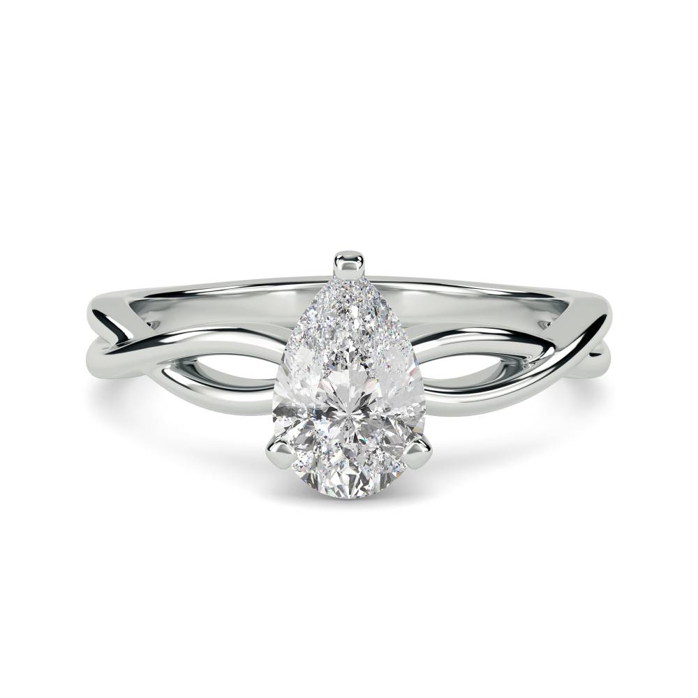 Infinity Love Swirl Pear Diamond Engagement Ring W