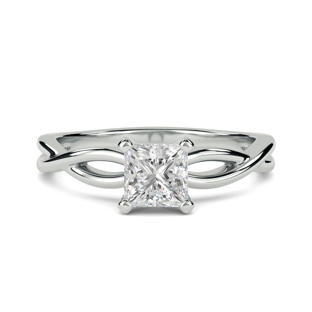 Infinity Love Swirl Princess Diamond Engagement Ring - Diamond Heaven