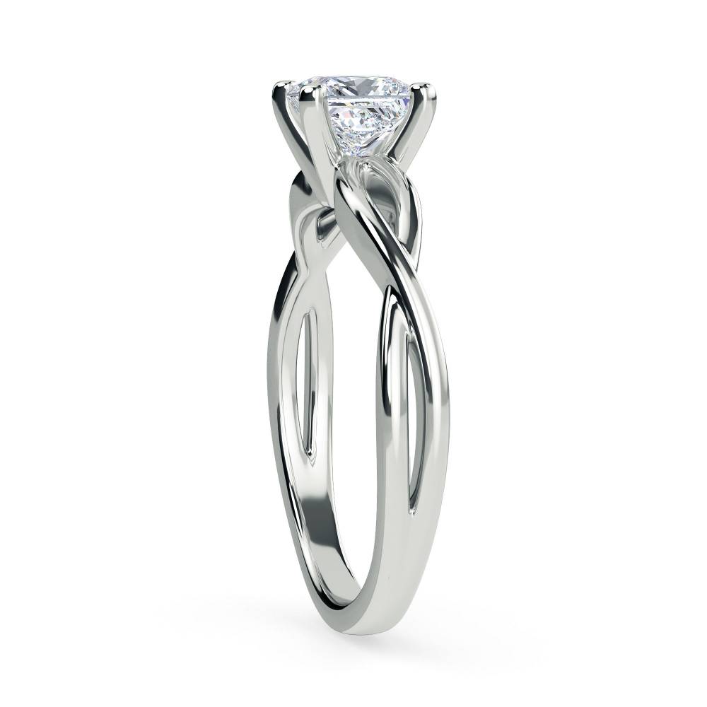 Infinity Love Swirl Princess Diamond Engagement Ring - Diamond Heaven
