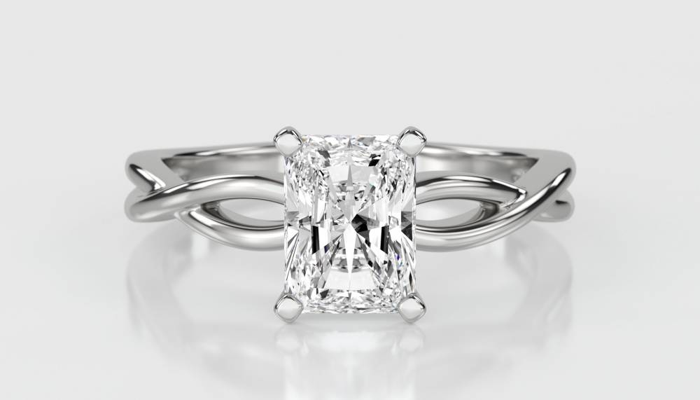 Infinity Love Swirl Radiant Diamond Engagement Ring W