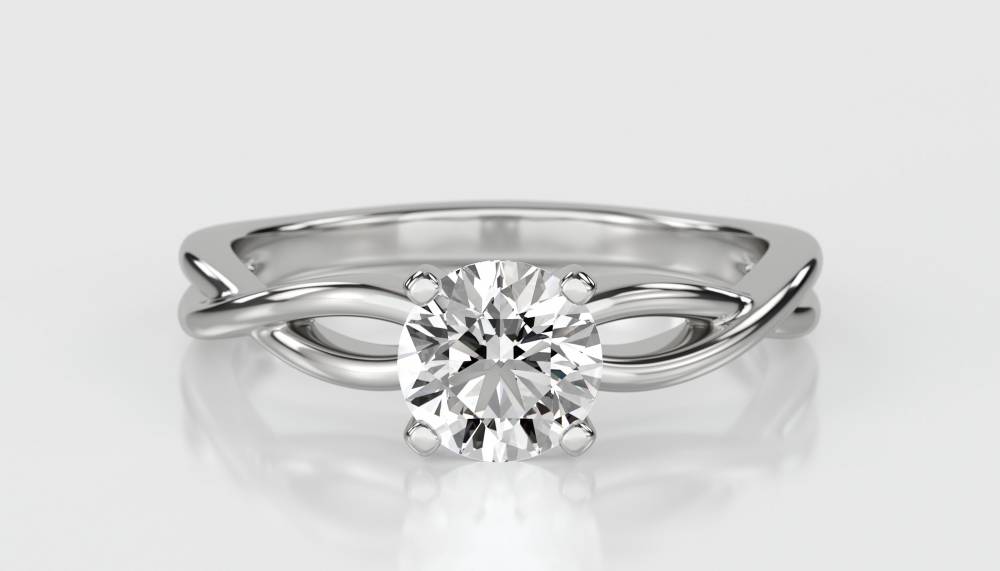 Infinity Love Swirl Round Diamond Engagement Ring W