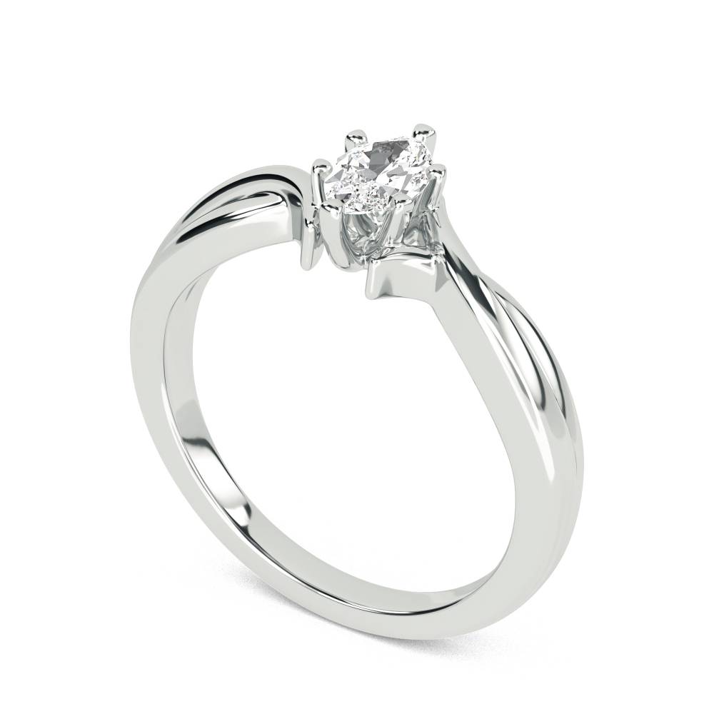 Modern Intertwined Marquise Diamond Engagement Ring W