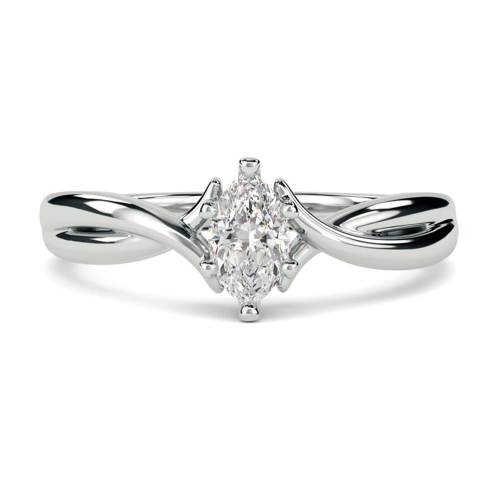 Modern Intertwined Marquise Diamond Engagement Ring W