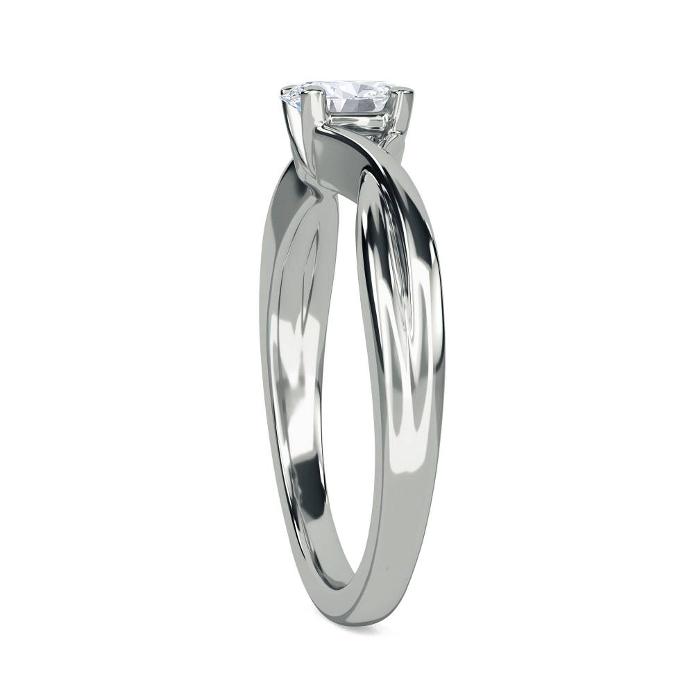 Modern Intertwined Oval Diamond Engagement Ring W