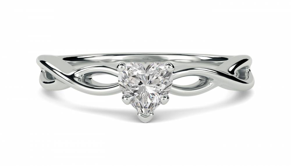 Infinity Love Swirl Heart Diamond Engagement Ring W